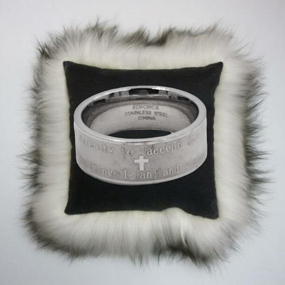 .Serenity Prayer Etched Stainless Steel Band By Edforce Designer - Picture 1 of 3